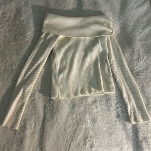 Off-the-shoulder-sweater beige H&M